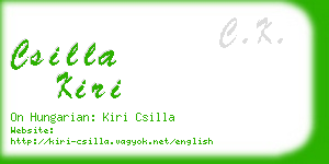 csilla kiri business card